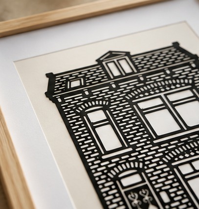 Detail van een handgemaakt silhouet